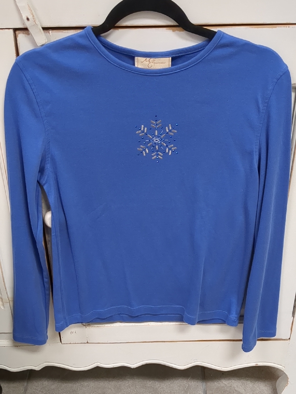 Blue Long Sleeve Tee with Snowflake